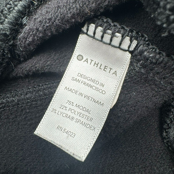 ATHLETA | Women's Medium Sierra Wide Loose Slit Hem Ankle Black‎ Stretchy Pants - Picture 5 of 10